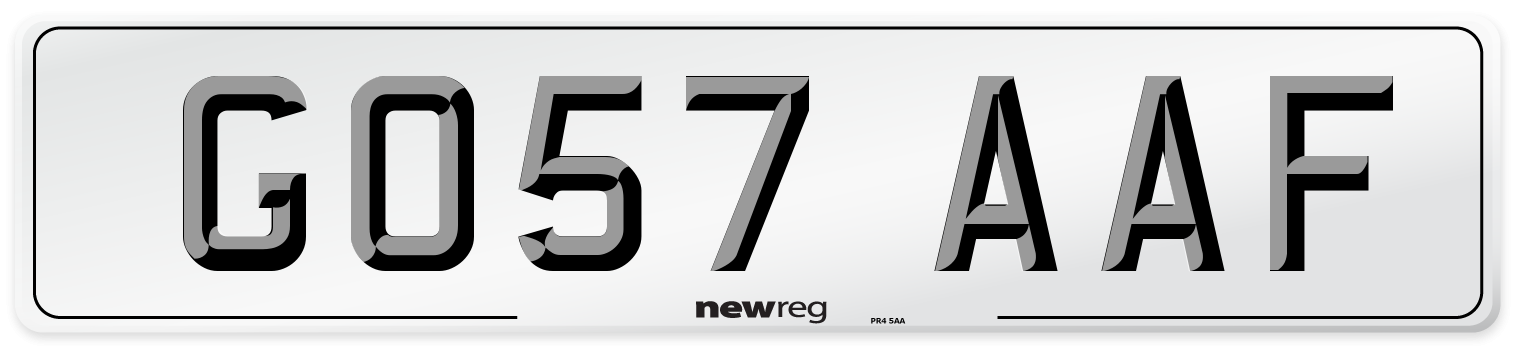 GO57 AAF Number Plate from New Reg